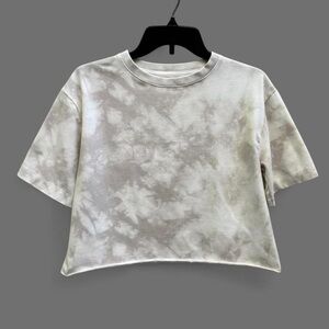 A New Day white/cream grey tie dye oversized boxy crop tee